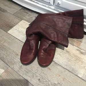 Hispanitas burgundy leather boots narrow size 7